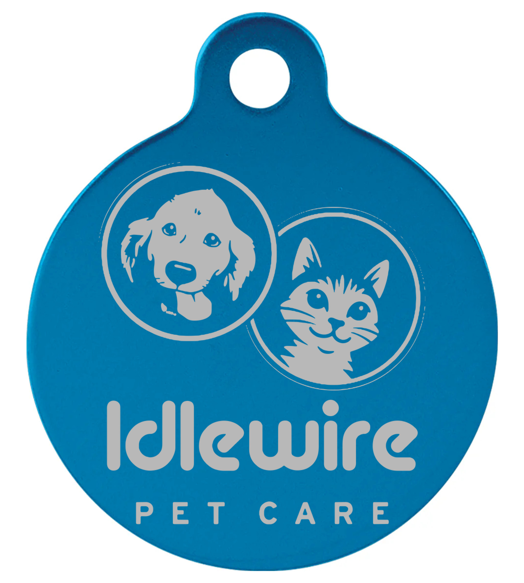 Anodized Aluminum Round Pet Tag with Tab